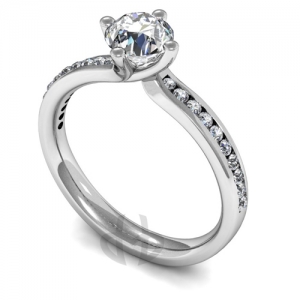 Engagement Ring with Shoulder Stones (TBC877) - GIA Certificate